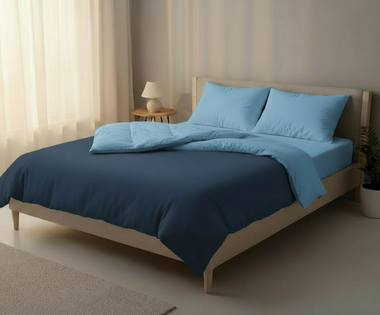 Rain-Sea Blue Reversible AC Comforter + 2 Pillow Cover Free