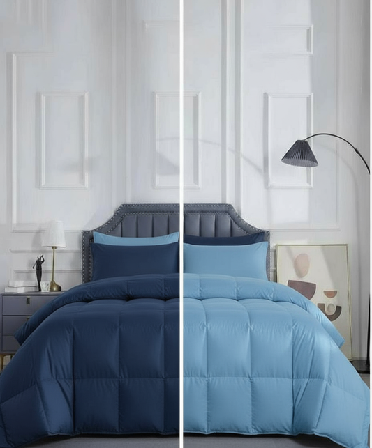 Rain-Sea Blue Reversible AC Comforter + 2 Pillow Cover Free
