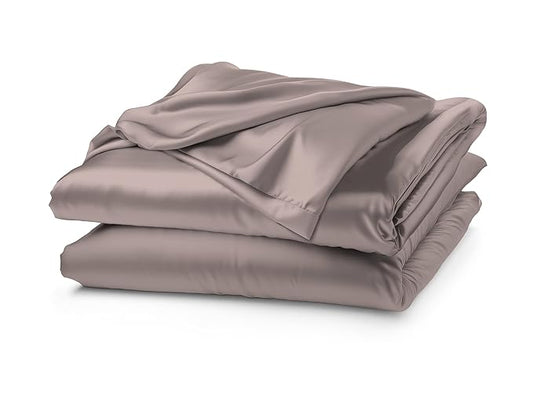 Satin Elastic Fitted Bedsheet Set- Gray